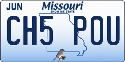 MO license plate CH5P0U