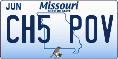 MO license plate CH5P0V