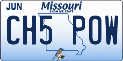 MO license plate CH5P0W