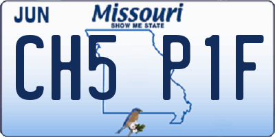 MO license plate CH5P1F