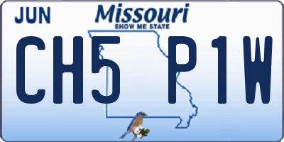 MO license plate CH5P1W