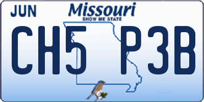 MO license plate CH5P3B