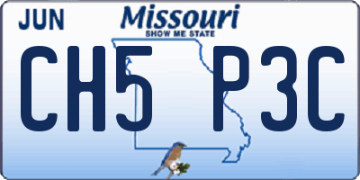 MO license plate CH5P3C