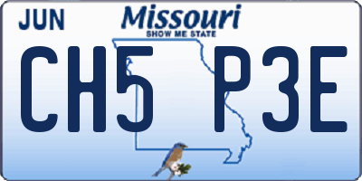 MO license plate CH5P3E