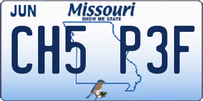 MO license plate CH5P3F