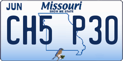 MO license plate CH5P3O