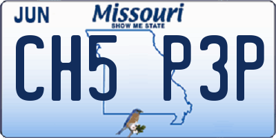 MO license plate CH5P3P