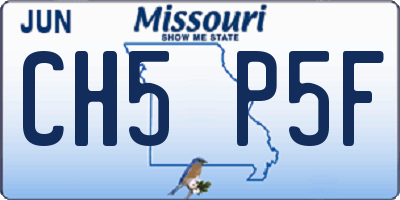 MO license plate CH5P5F