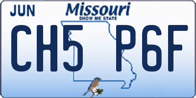 MO license plate CH5P6F