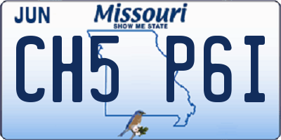 MO license plate CH5P6I