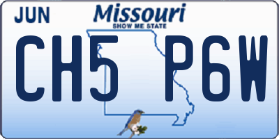 MO license plate CH5P6W
