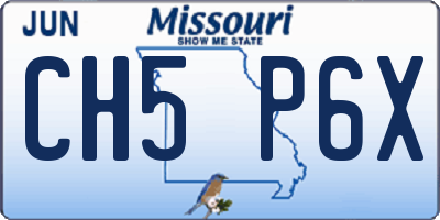 MO license plate CH5P6X