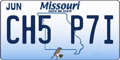 MO license plate CH5P7I