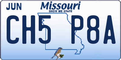 MO license plate CH5P8A