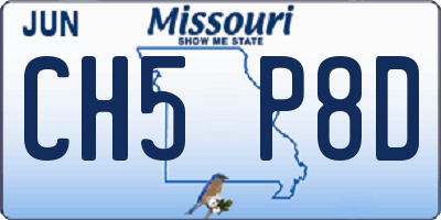 MO license plate CH5P8D
