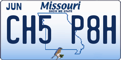 MO license plate CH5P8H