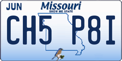 MO license plate CH5P8I