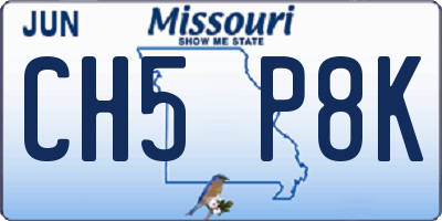 MO license plate CH5P8K