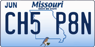 MO license plate CH5P8N
