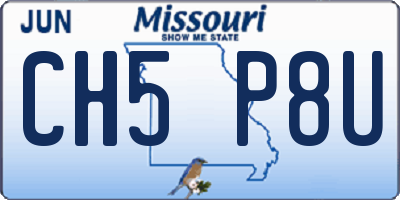 MO license plate CH5P8U