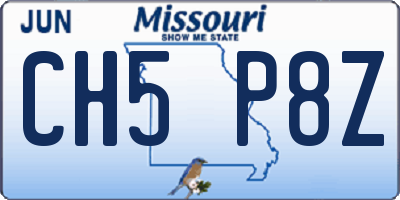 MO license plate CH5P8Z
