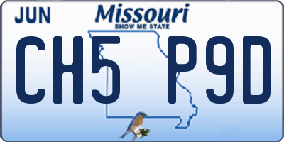 MO license plate CH5P9D