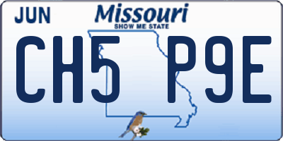 MO license plate CH5P9E