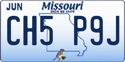 MO license plate CH5P9J