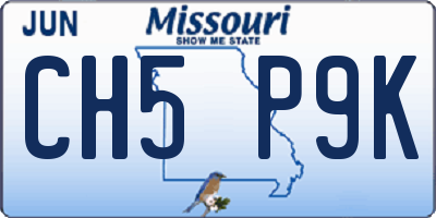 MO license plate CH5P9K