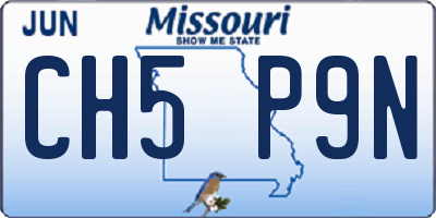 MO license plate CH5P9N