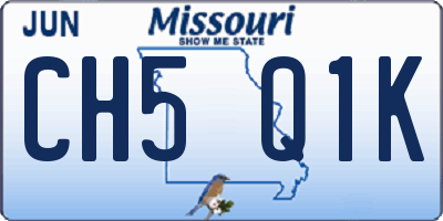 MO license plate CH5Q1K