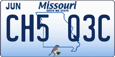 MO license plate CH5Q3C