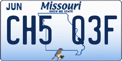 MO license plate CH5Q3F