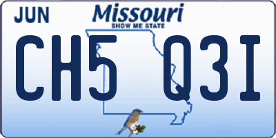 MO license plate CH5Q3I