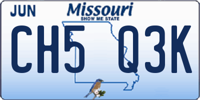 MO license plate CH5Q3K