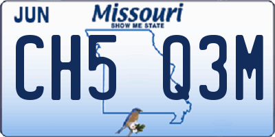 MO license plate CH5Q3M