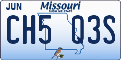 MO license plate CH5Q3S