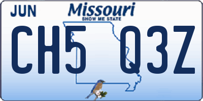 MO license plate CH5Q3Z