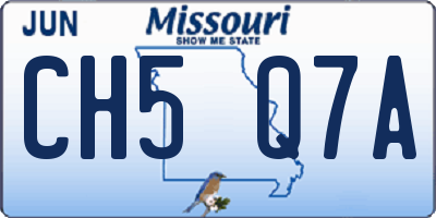 MO license plate CH5Q7A