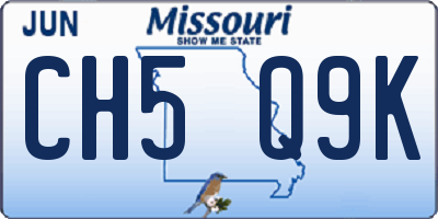 MO license plate CH5Q9K