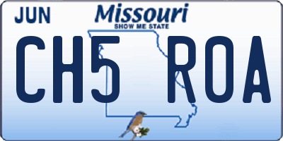 MO license plate CH5R0A