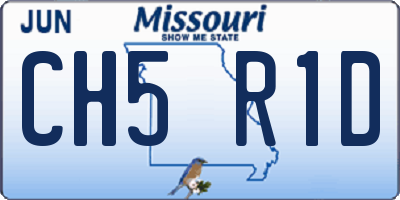 MO license plate CH5R1D