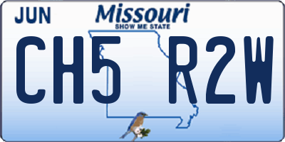 MO license plate CH5R2W