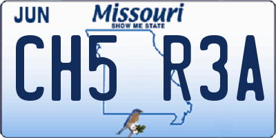 MO license plate CH5R3A