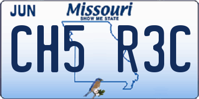 MO license plate CH5R3C