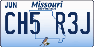 MO license plate CH5R3J