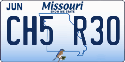 MO license plate CH5R3O