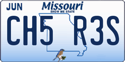 MO license plate CH5R3S