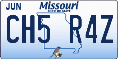 MO license plate CH5R4Z