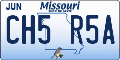 MO license plate CH5R5A